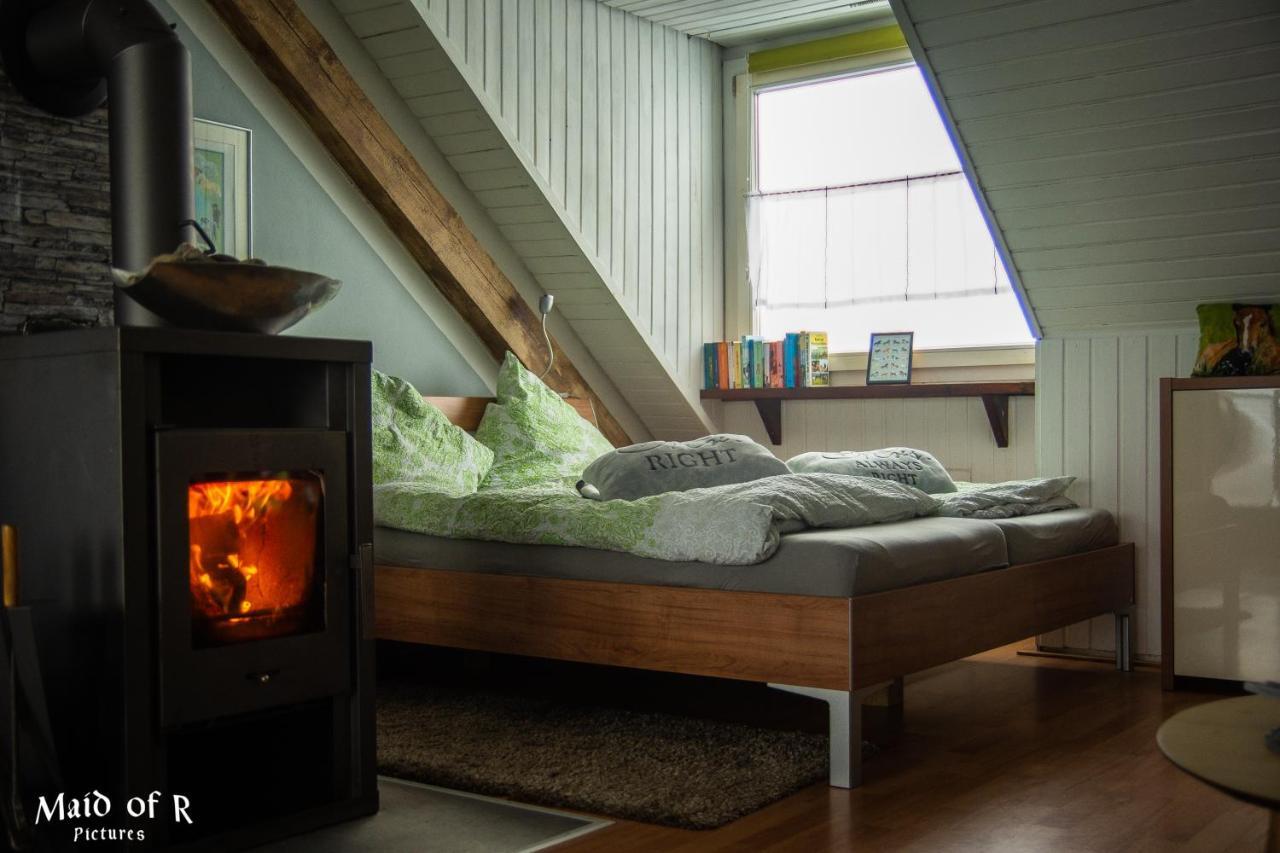 Hof Vierzehnender Im Hohen Venn - 70Qm Fachwerk-Studio - Grosses Wohn-Schlafzimmer Mit Dachterrasse Und Kaminofen - Separate Kueche - Perfekt Fuer Paare - Monschau - Eifel - Hunde Willkommen - Islandpferde 외부 사진